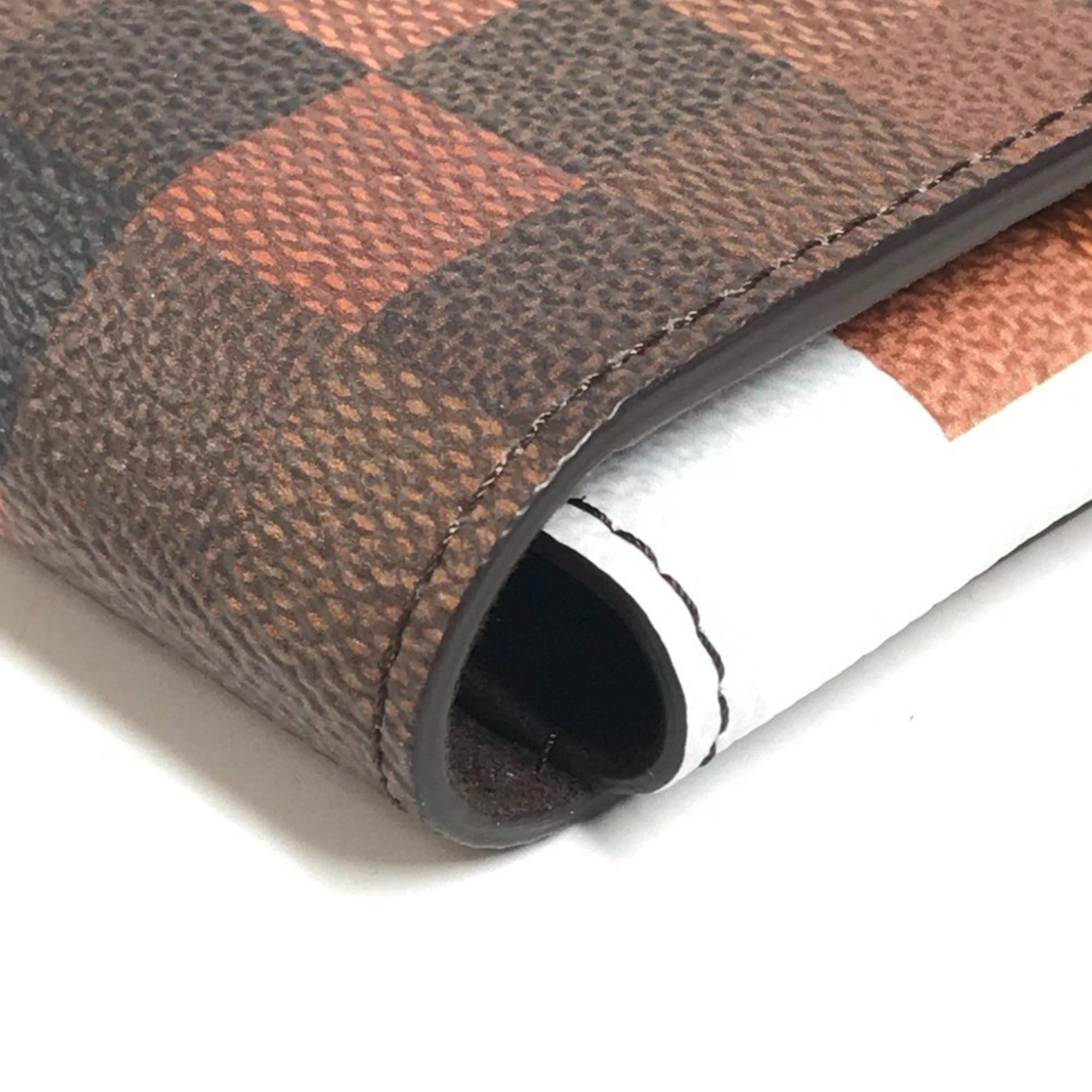 LOUIS VUITTON GI1137 Pixel Folder Mark Cowhide Bag Handbag Second Pouch Clutch Leather Men's Women's Brown Like New — Like New