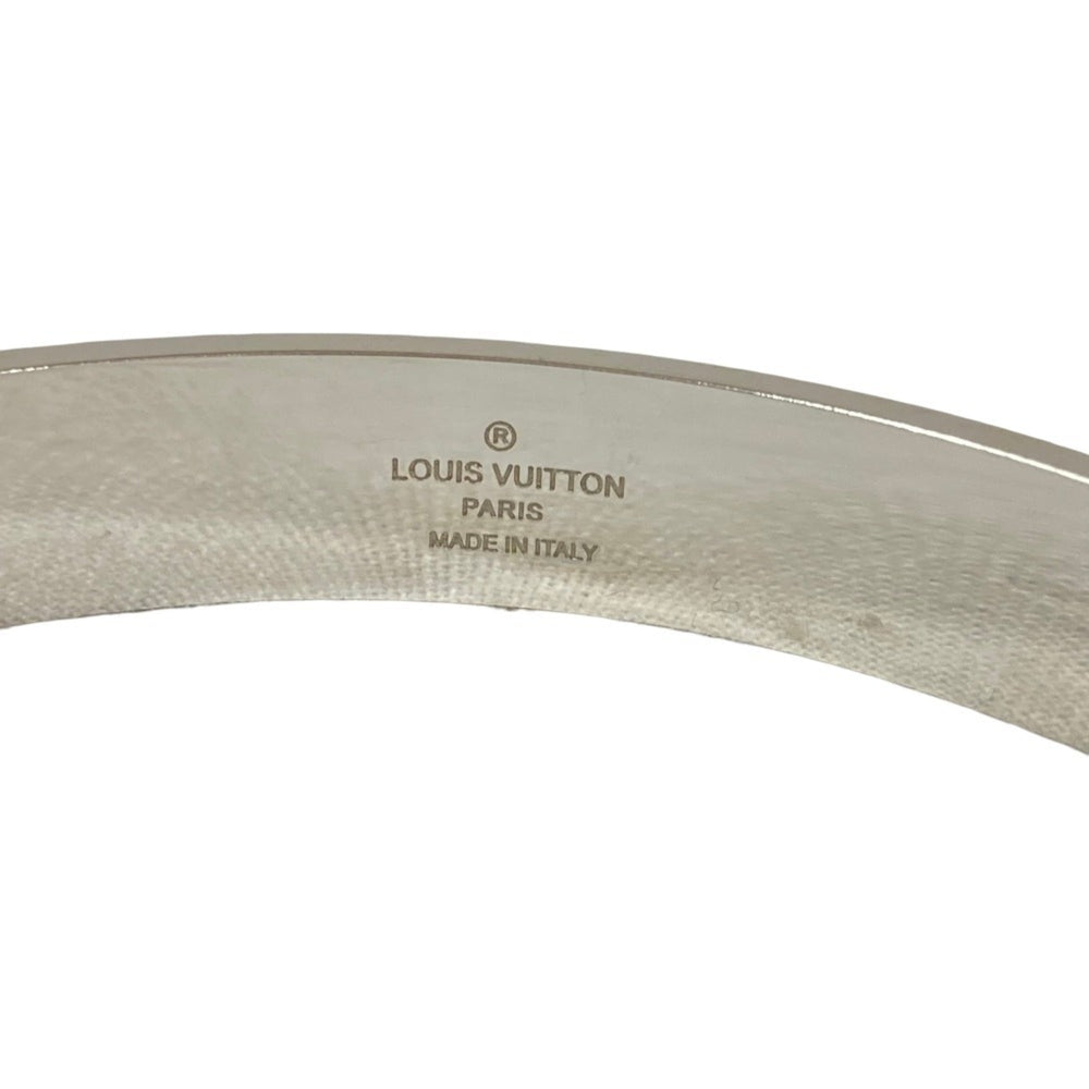 LOUIS VUITTON Louis Vuitton Jonc Damier Colors Cuff Bangle Bracelet M62492 Silver Color Men's — Like New