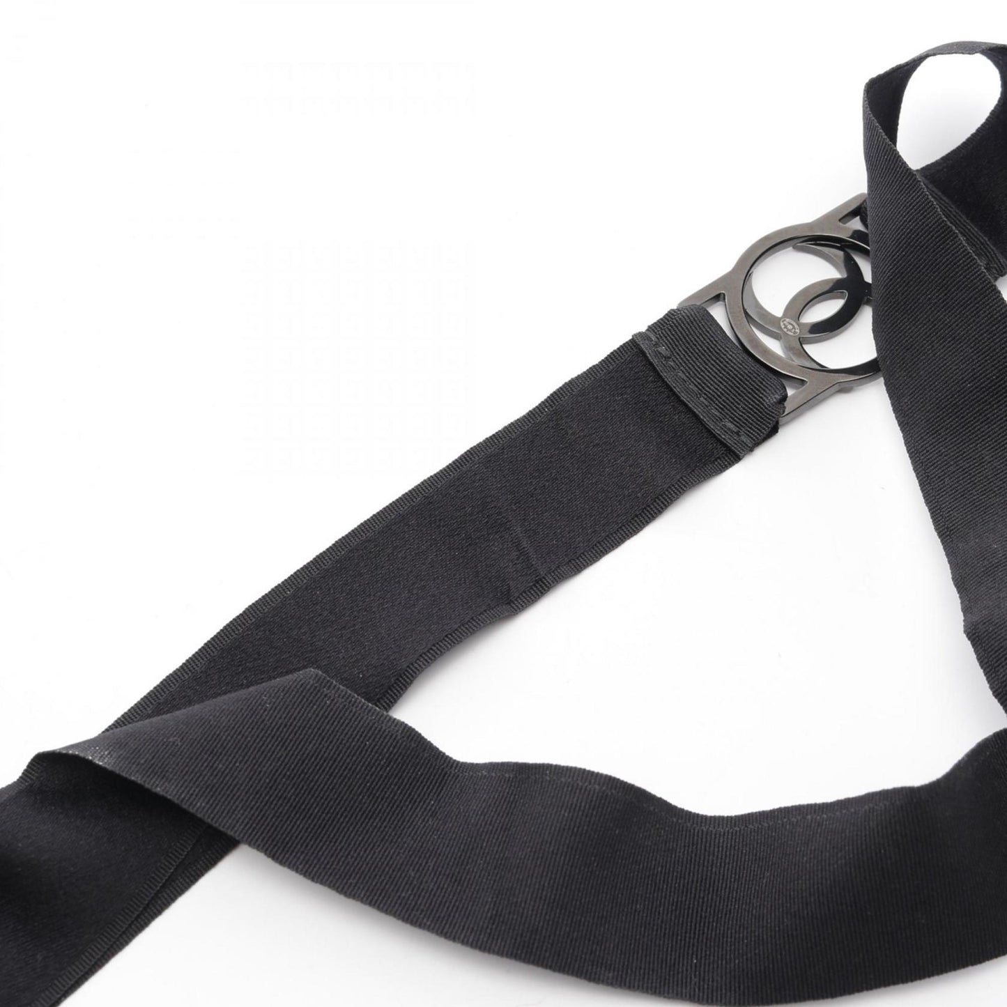 Chanel Coco Mark Cat Robot Necklace, Stainless Steel with Rhinestones, Women's, Black and Clear