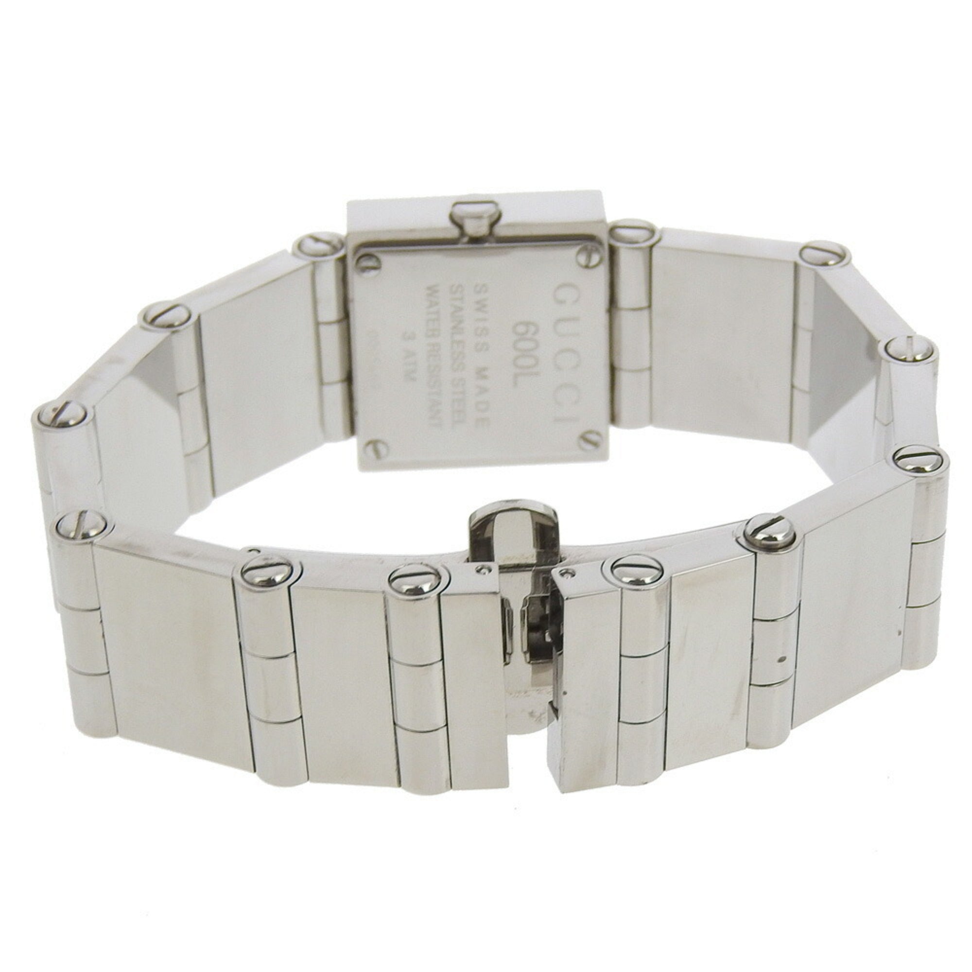 Gucci Watch 600L Stainless Steel Quartz Analog Display Black Dial Women's — Good