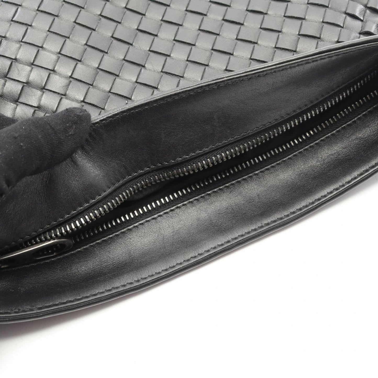 Bottega Veneta Intrecciato Small Messenger Bag Shoulder Leather Men's Black