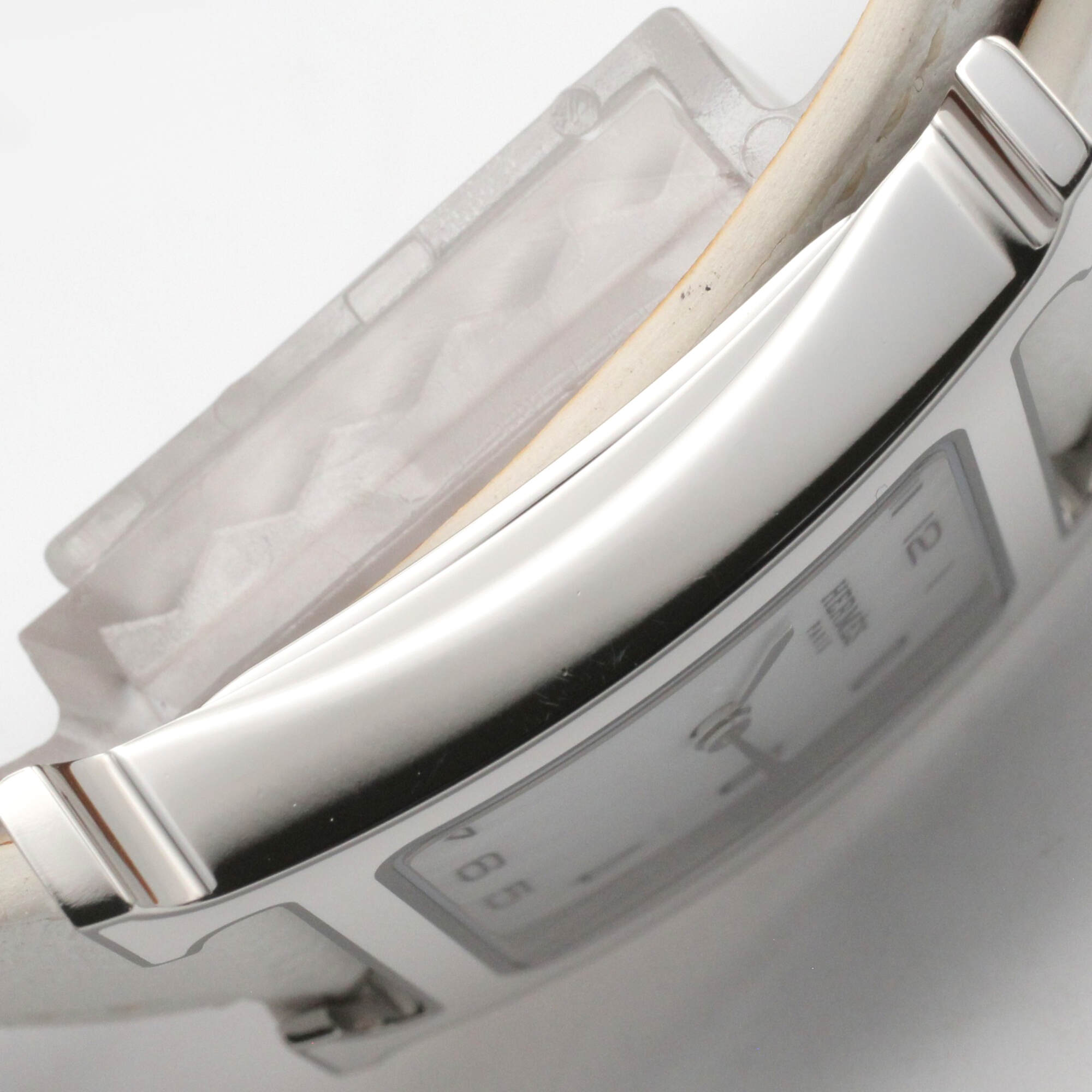 Hermes H-Watch Double Tour Wristwatch, Stainless Steel, Leather Strap, Women's, White (HH1.520) — Very Good