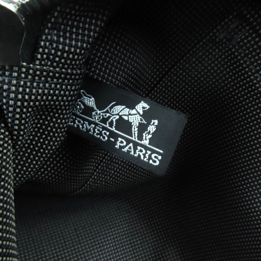 HERMES Air Line MM Silver Hardware Serie Button Canvas Tote Bag Gray Made in France Women's — Like New