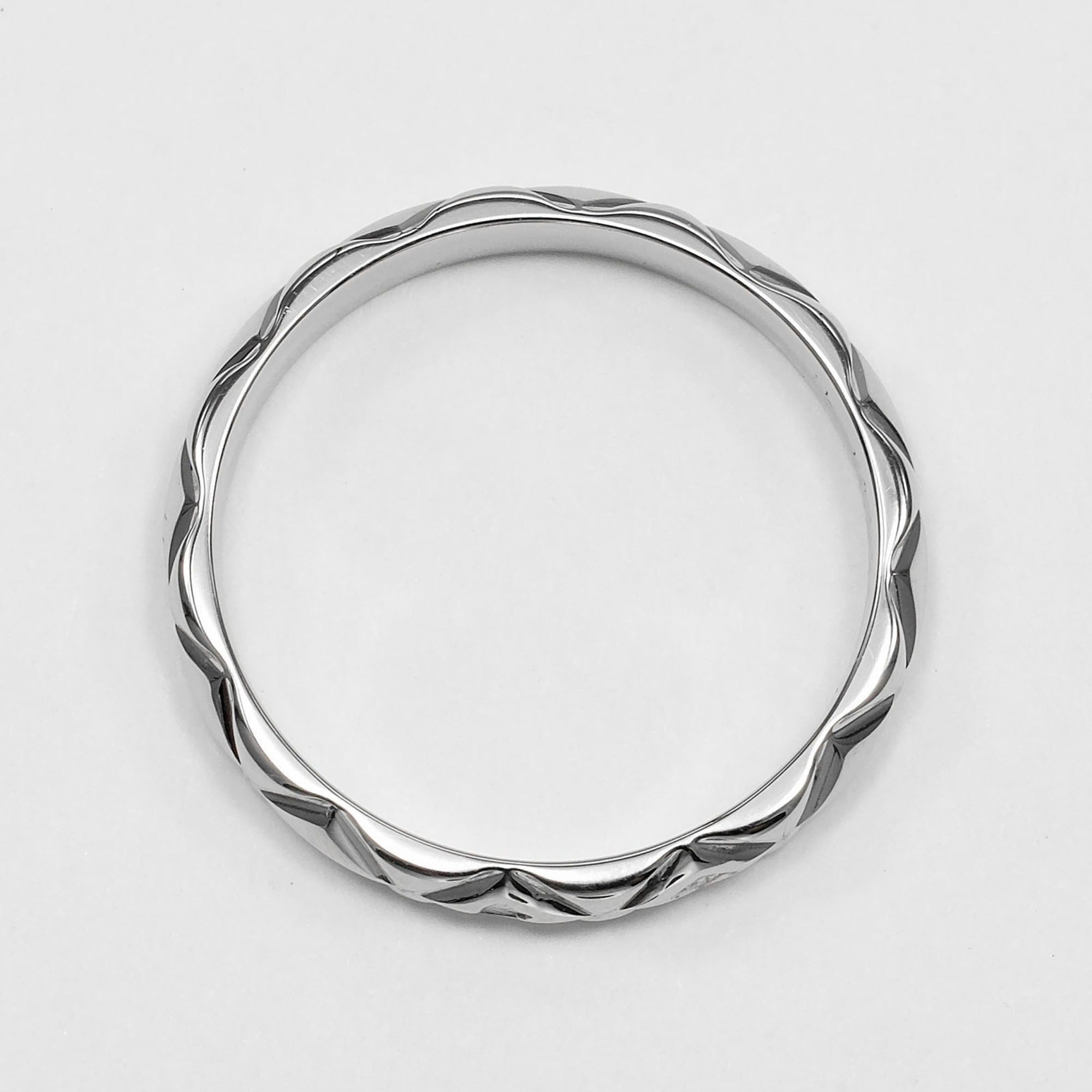 Chanel Matelassé Small Ring, Size 6.5, Platinum 950, Approx. 2.4g — Like New