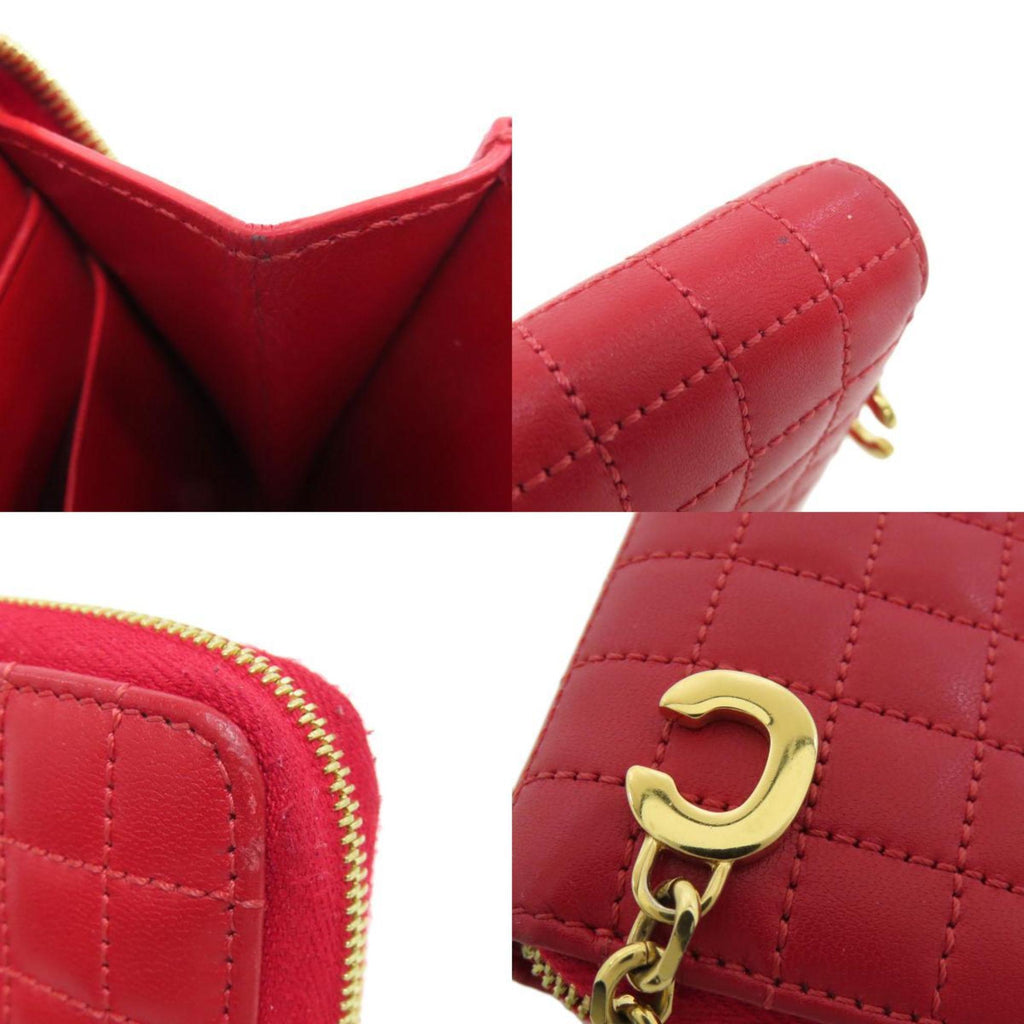 Celine C metal wallet/coin case leather women's