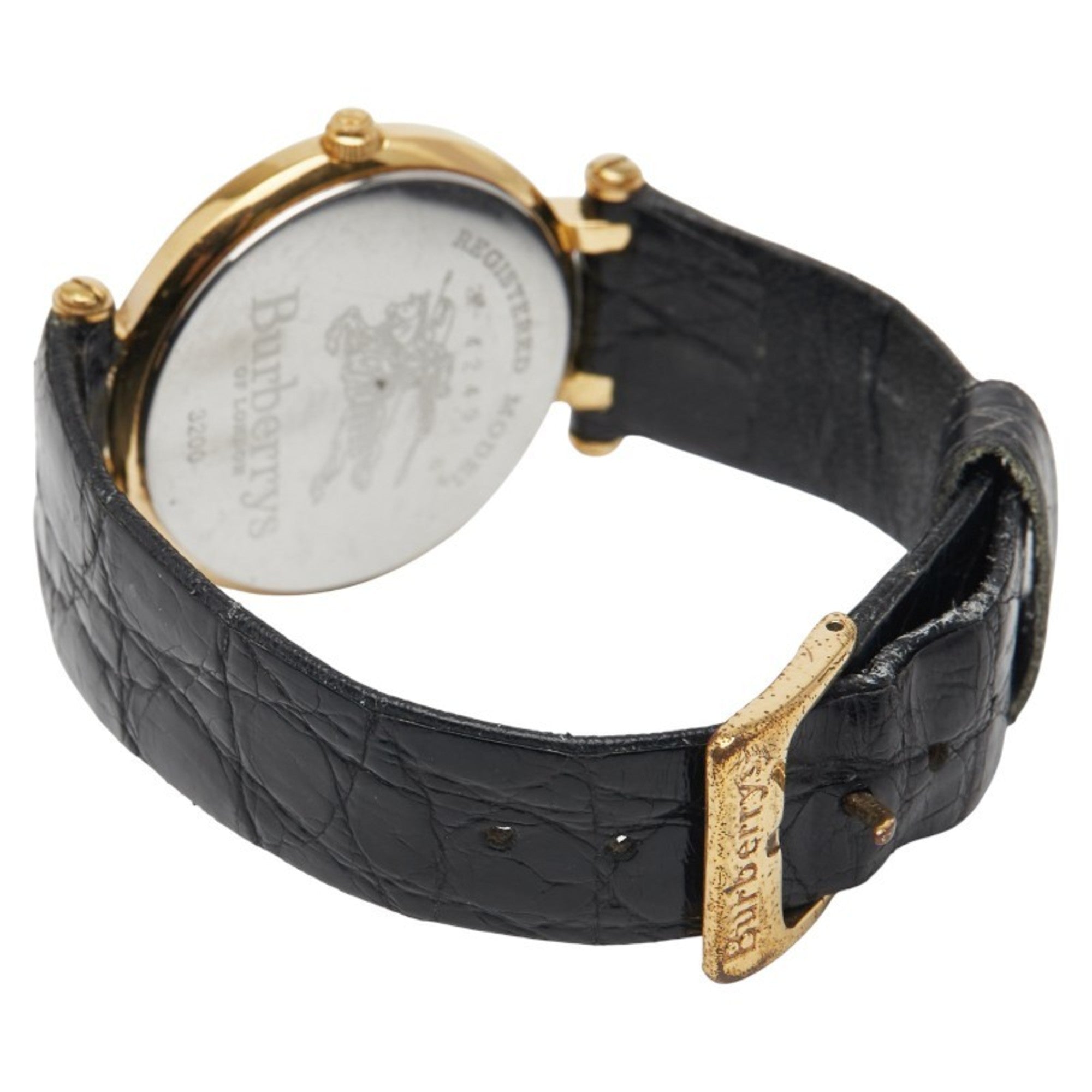 Burberry Logo Shadow Horse Watch 3200 Quartz White Dial Stainless Steel Leather Women's BURBERRY