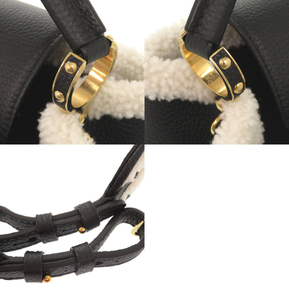 Like New Louis Vuitton Capucines MM M59073 IC Taurillon Leather Shearling Black Handbag LV 0237LOUIS VUITTON — Like New