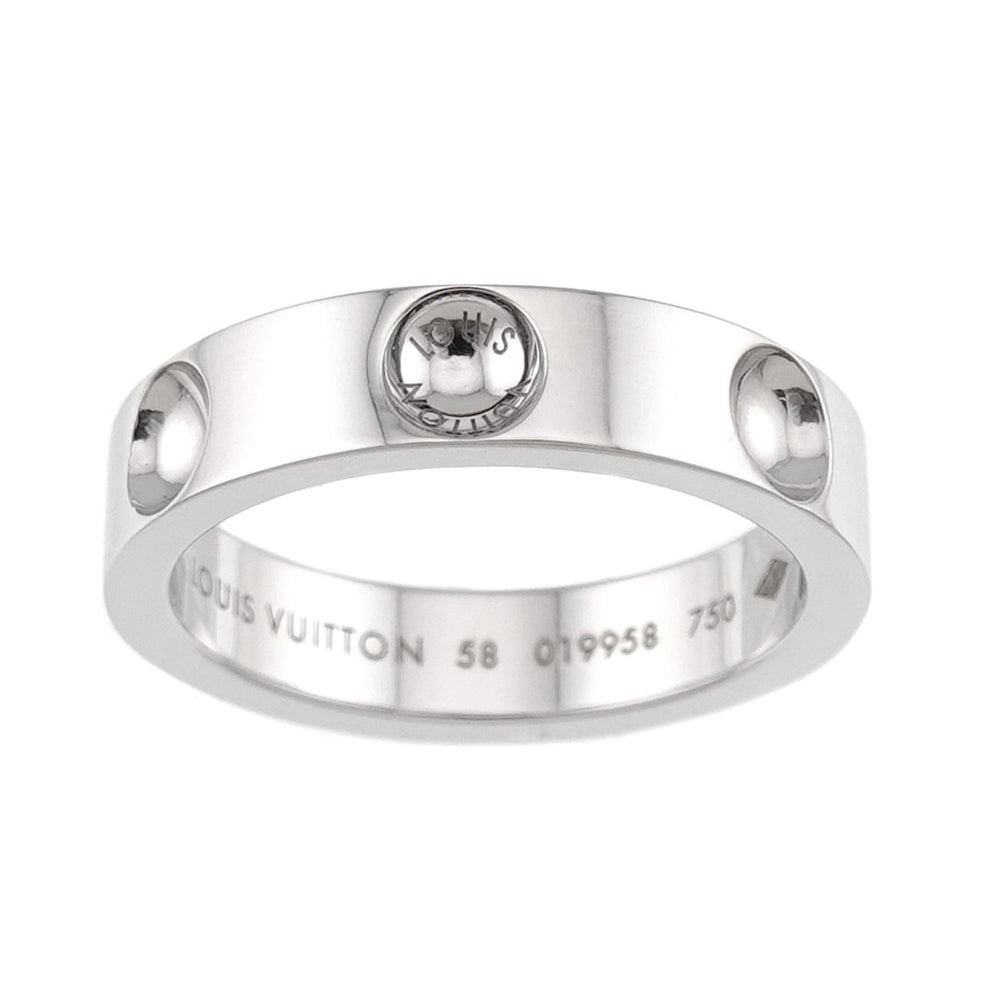 Louis Vuitton Petit Bague Empreinte Ring #58, 18K WG (White Gold 750) — Like New