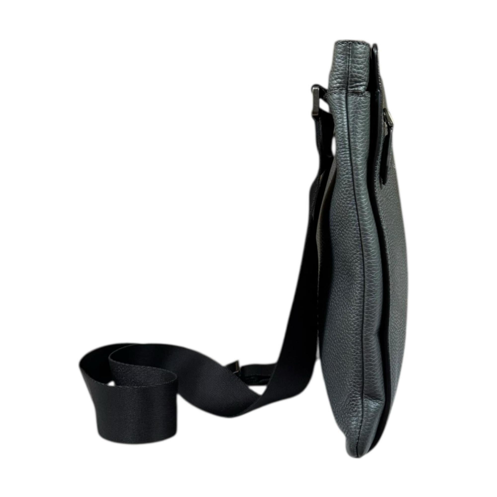 Salvatore Ferragamo Shoulder Bag Leather FZ-24-0471 Gray Men's