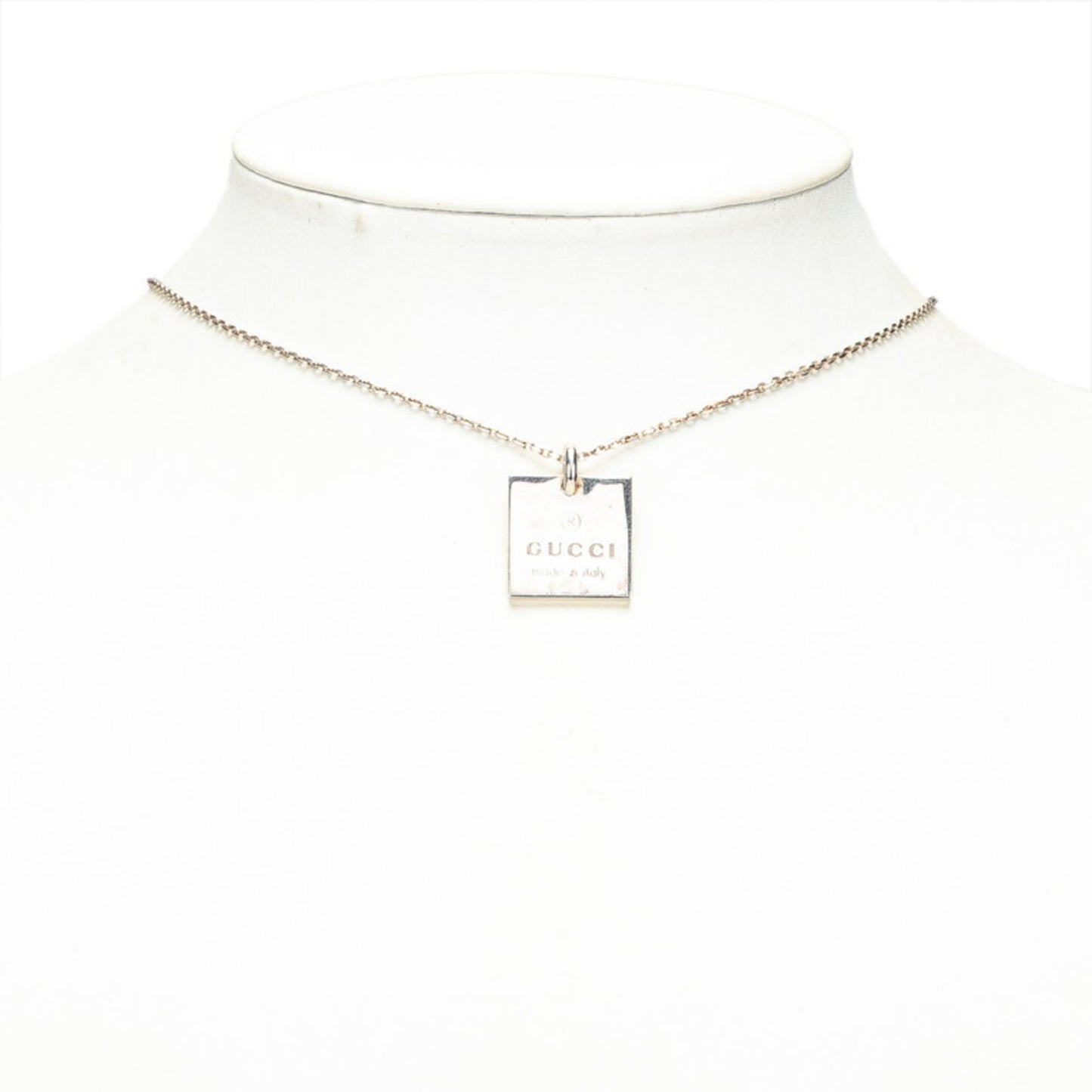 Gucci Square Plate Chain Pendant Necklace 223869 SV925 Silver Women's GUCCI