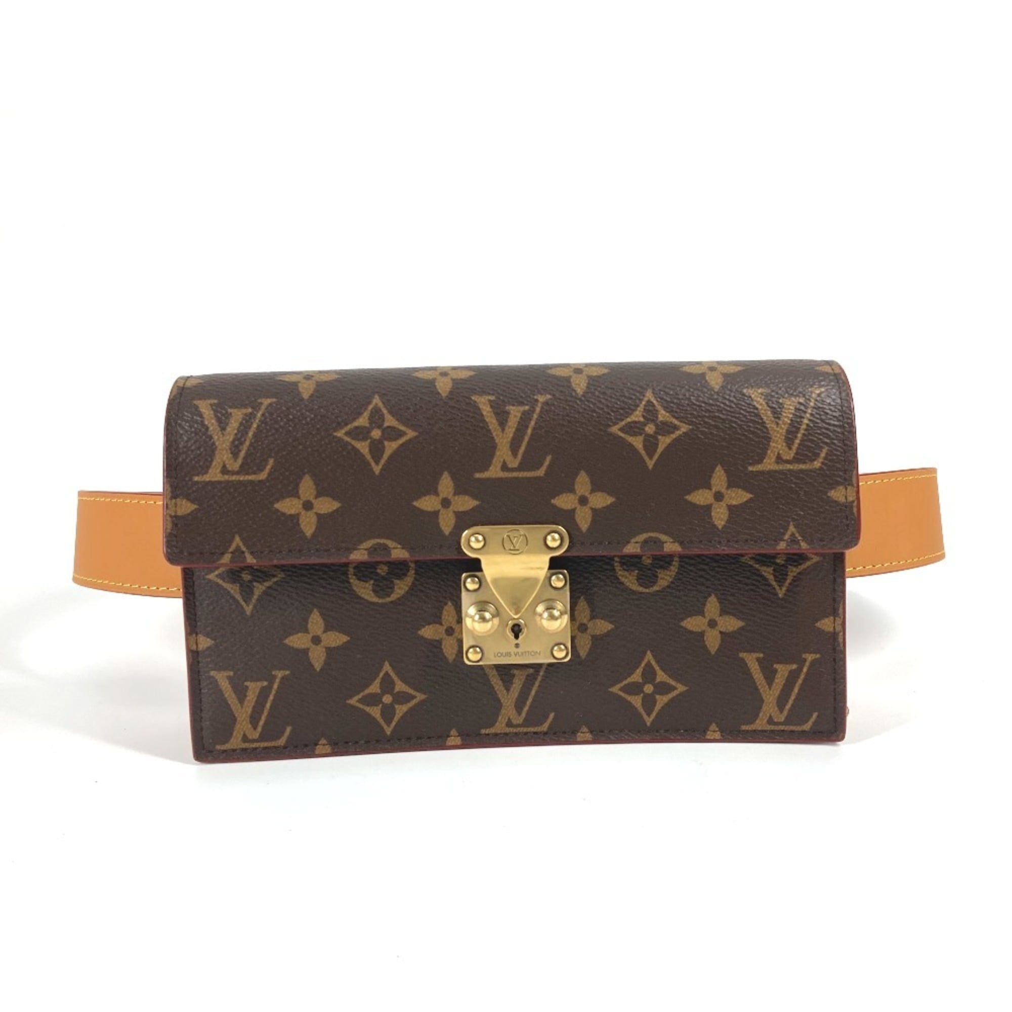 LOUIS VUITTON M44667 Monogram S-Lock Belt Pouch PM, Bag, Shoulder Waist Canvas, Women's, Brown, Like New — Like New