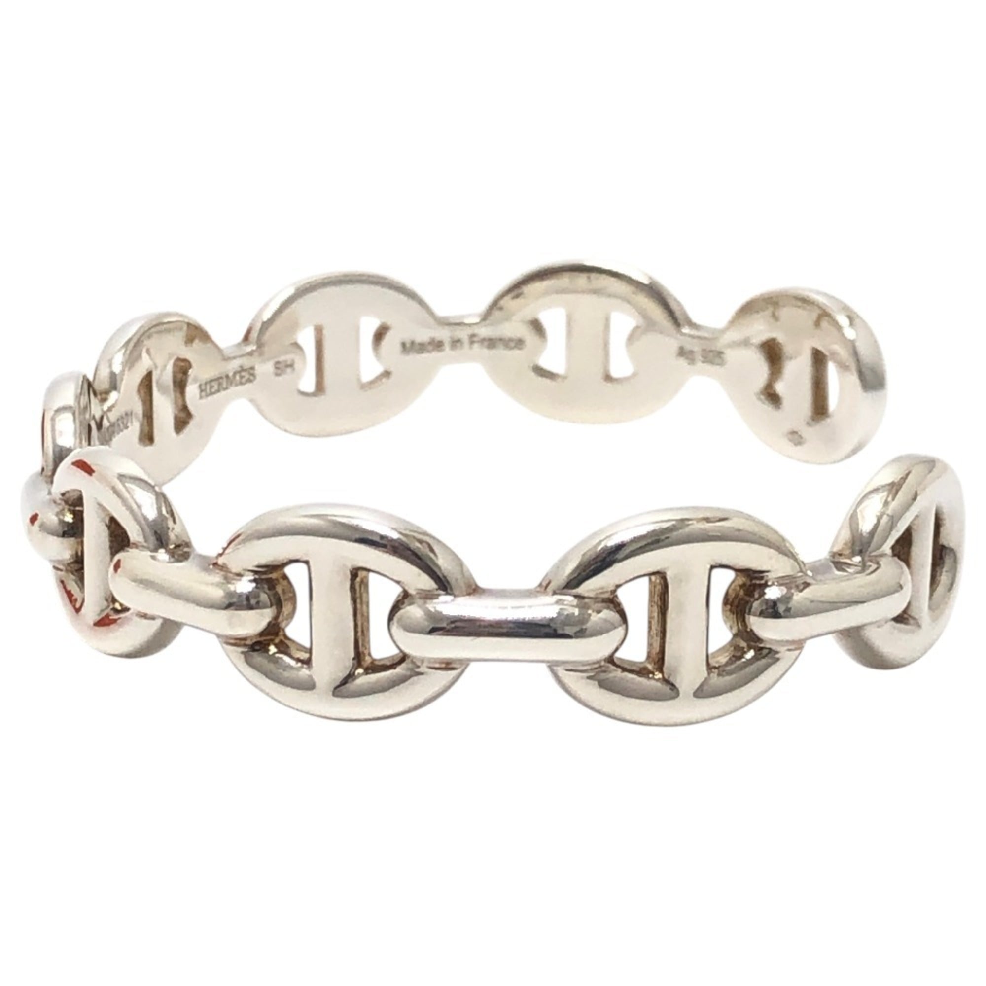 HERMES Chaine d'Ancre Enchainée SH size accessory bangle SV925 women's silver like new — Like New