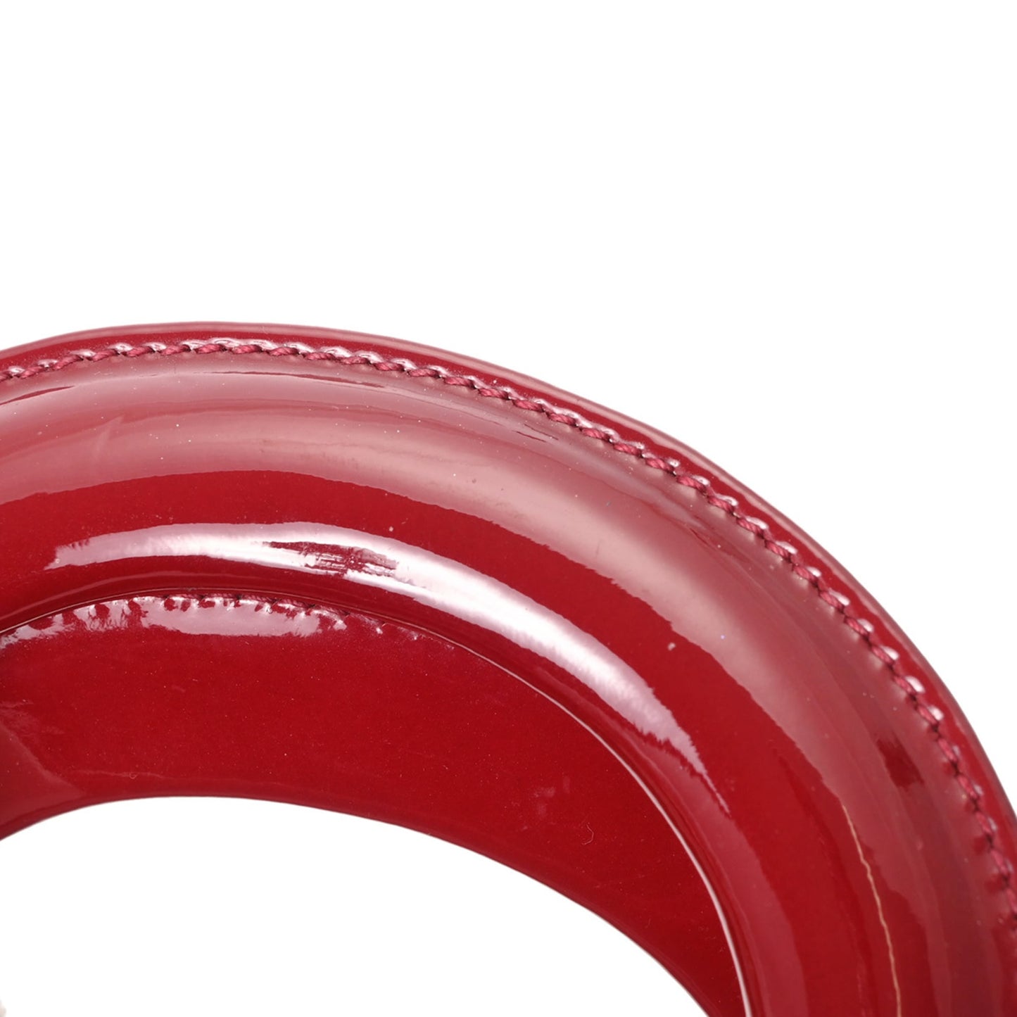 CHRISTIAN DIOR Lady Dior Mini 2-Way Bag, Red, Women's Patent Calfskin Handbag, A-Rank, Pre-Owned, Ginzo