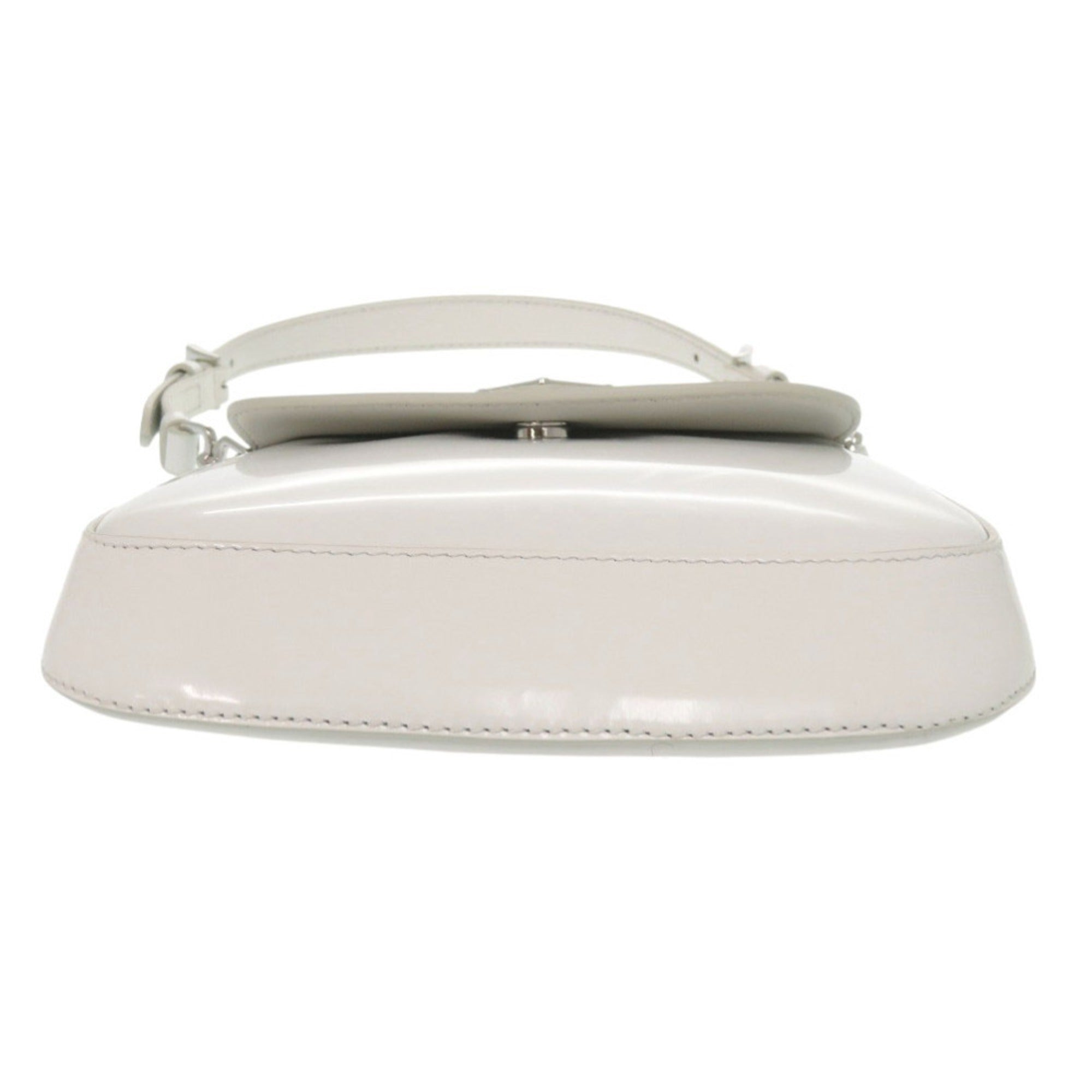 Unused Prada SPAZZOLATO 1BH188 Triangle Logo Leather White 2-Way Shoulder Bag 0372PRADA — New - Store Return