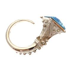 Christian Dior Like new Dior Blue Stone Metal Silver Ring 0141 — Like New