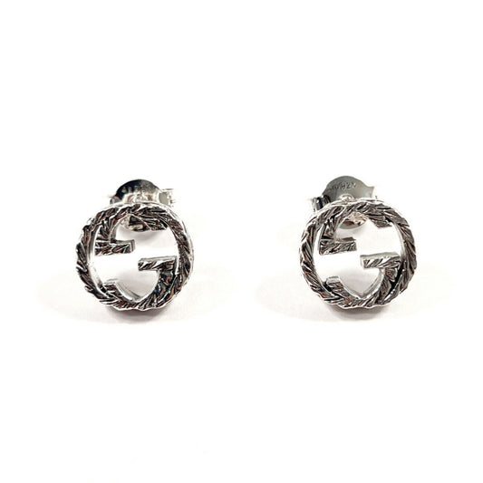 GUCCI Interlocking G 457109 J8400 0811 Earrings, 925 Sterling Silver, Unisex