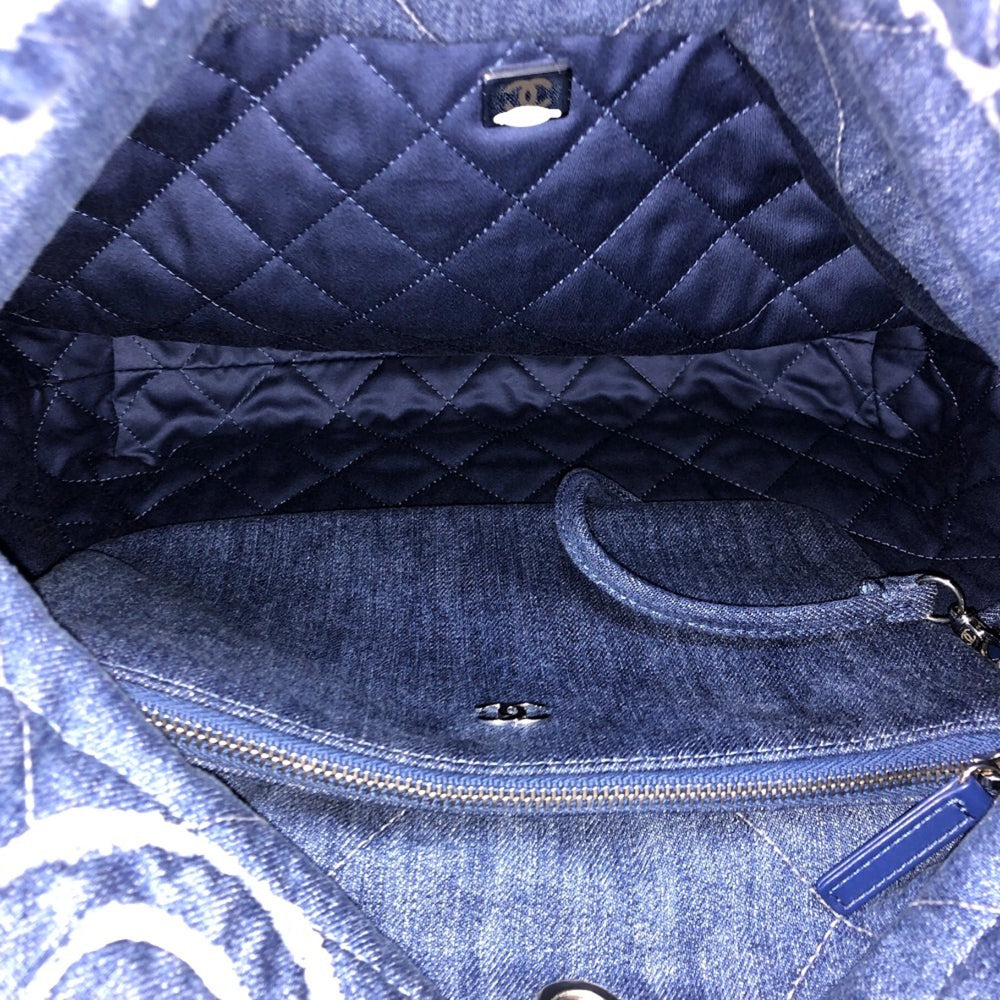 CHANEL AS3260 24A CHANEL22 Patchwork Shoulder Bag Denim Women's Blue — New - Store Return