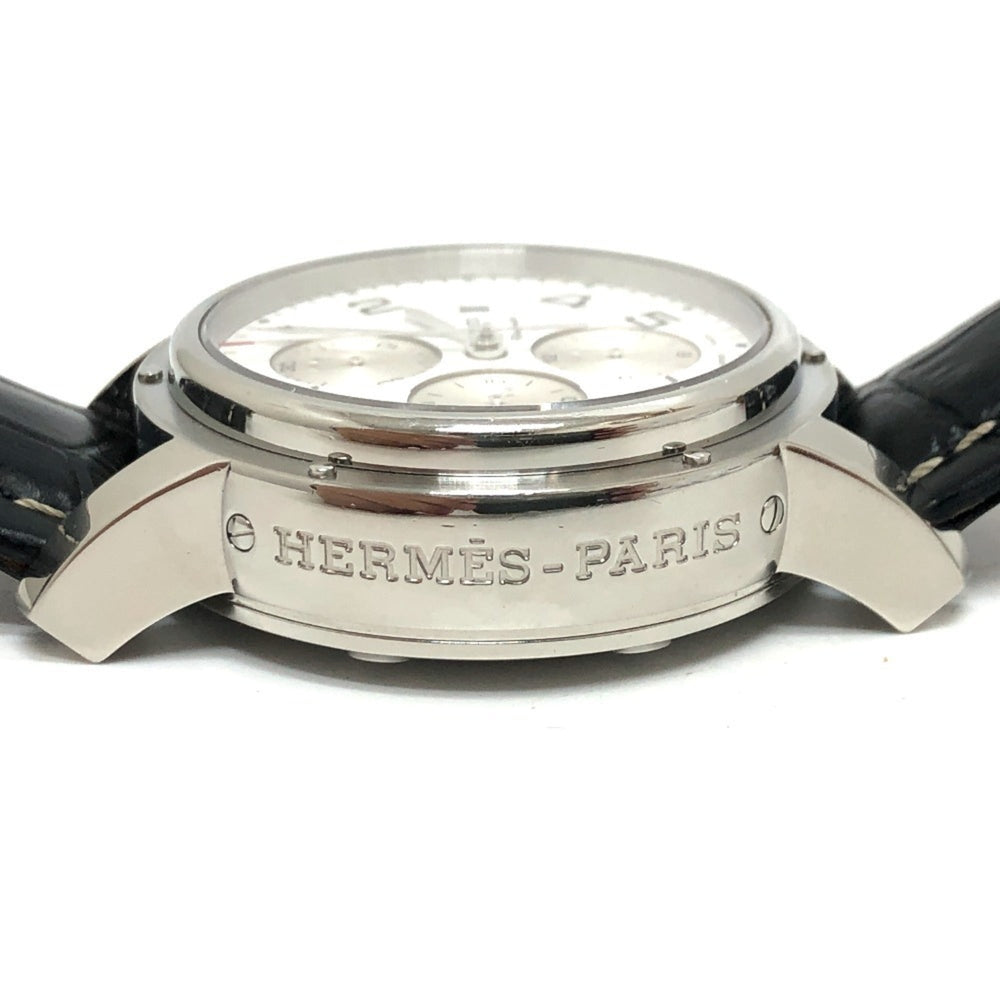 HERMES CP1.910 Clipper Chrono Automatic Chronograph Date Wristwatch Watch SS Men's Silver — Good