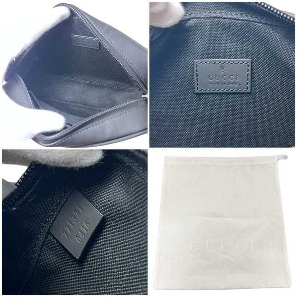 Gucci Shoulder Bag, Black GG 771321, Unused, Crossbody, Rubber Effect, 0416 GUCCI — Like New