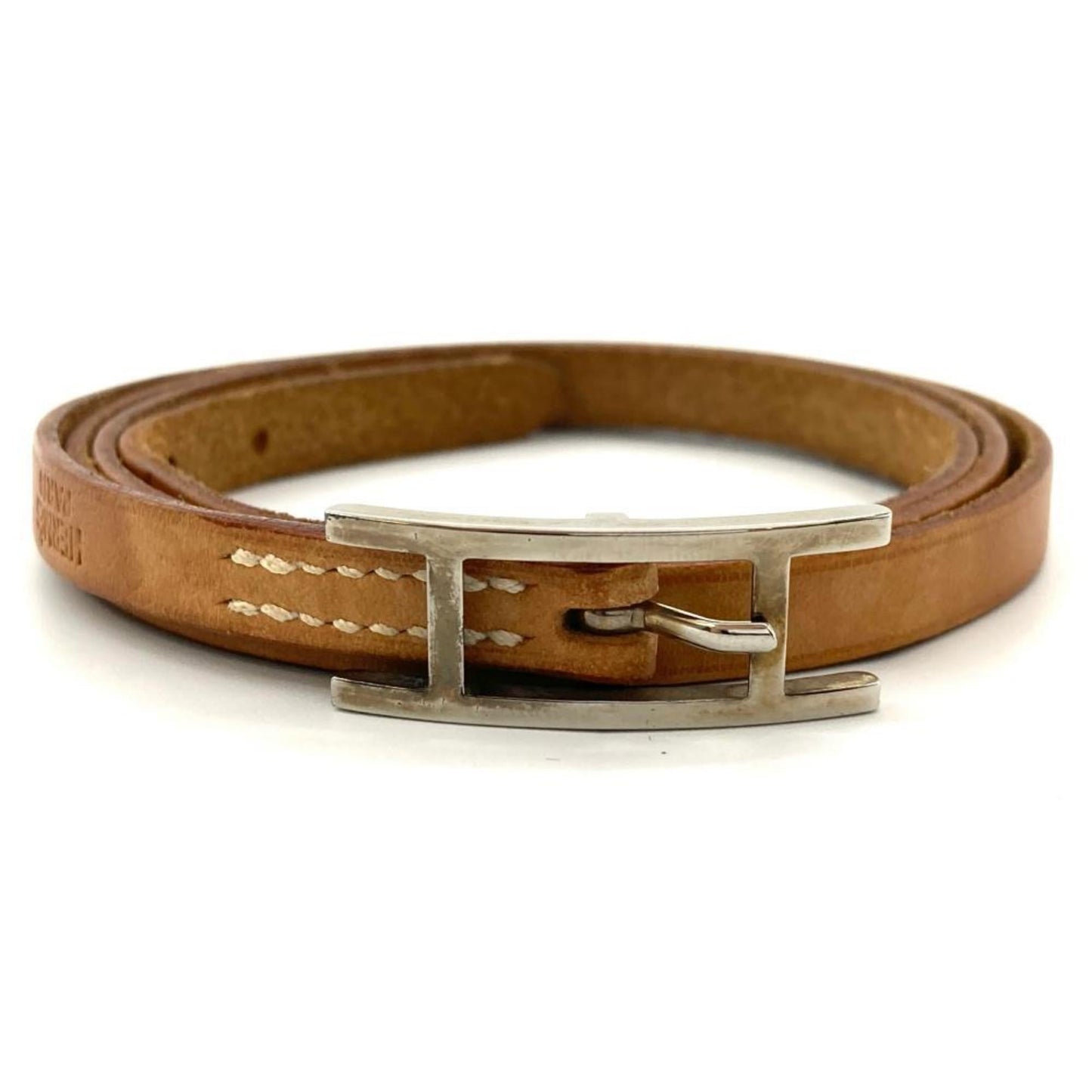 HERMES Bracelet Leather Brown