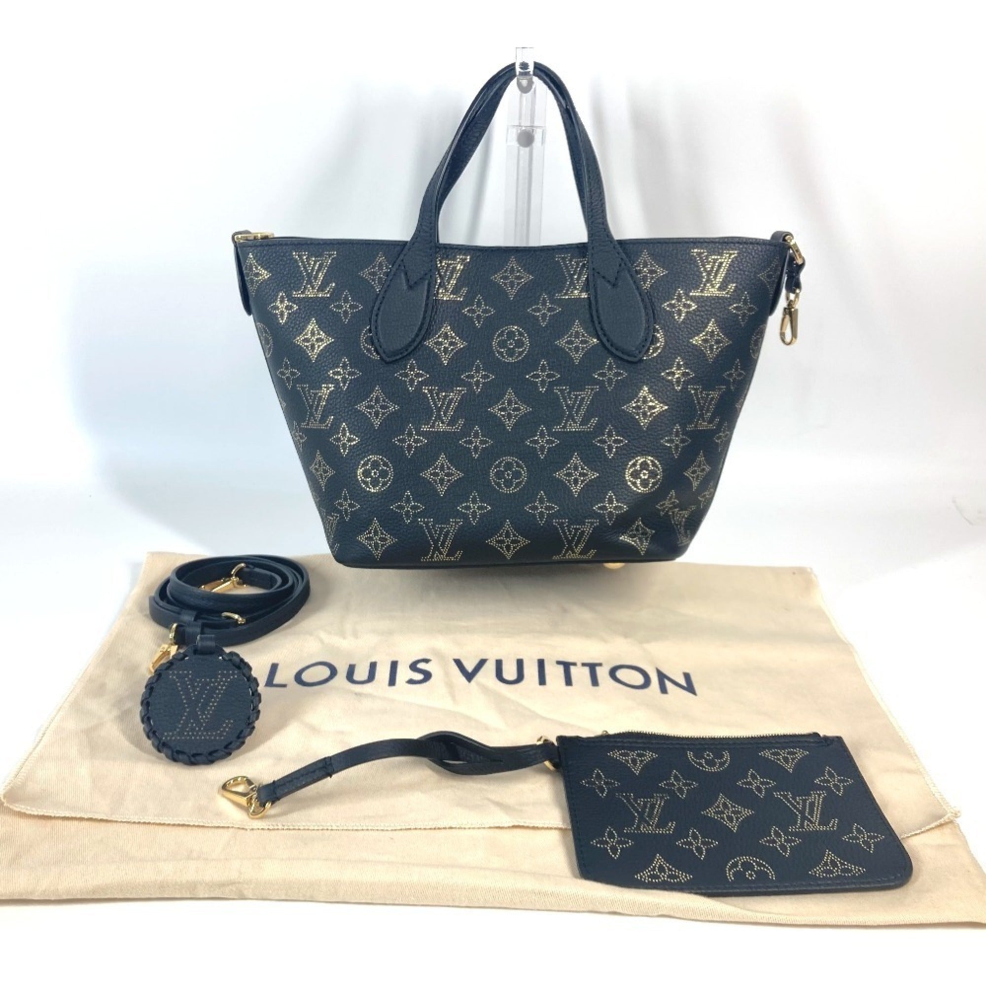LOUIS VUITTON M23393 Monogram Mahina Blossom PM Tote Bag, Crossbody, Handbag, Shoulder Leather, Women's, Black, Like New — Like New