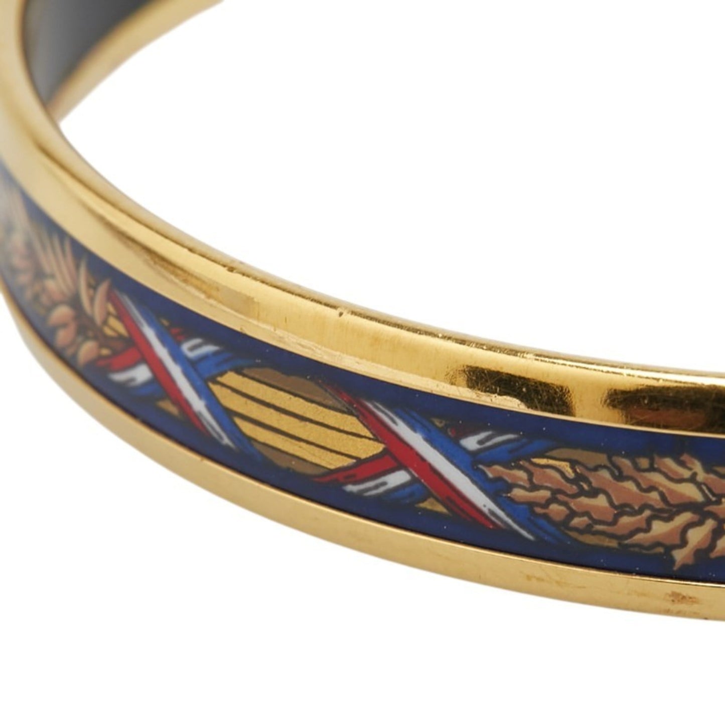 Hermes Enamel PM Cloisonne Bangle in Gold, Black, and Multicolor Plated for Women