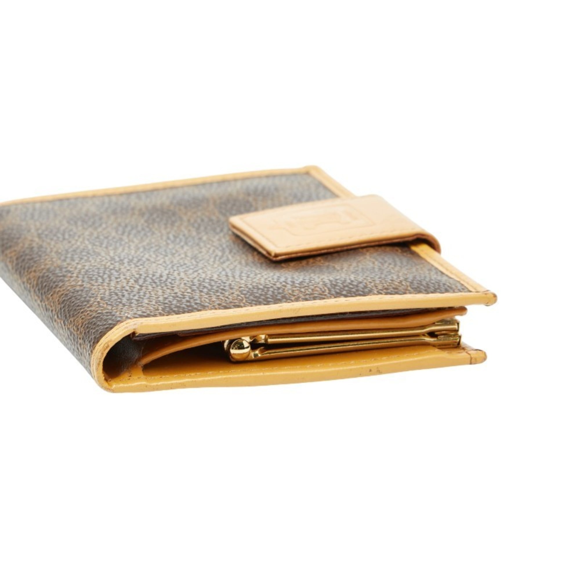 Celine Macadam Clasp Bifold Wallet in Brown and Beige Leather for Women