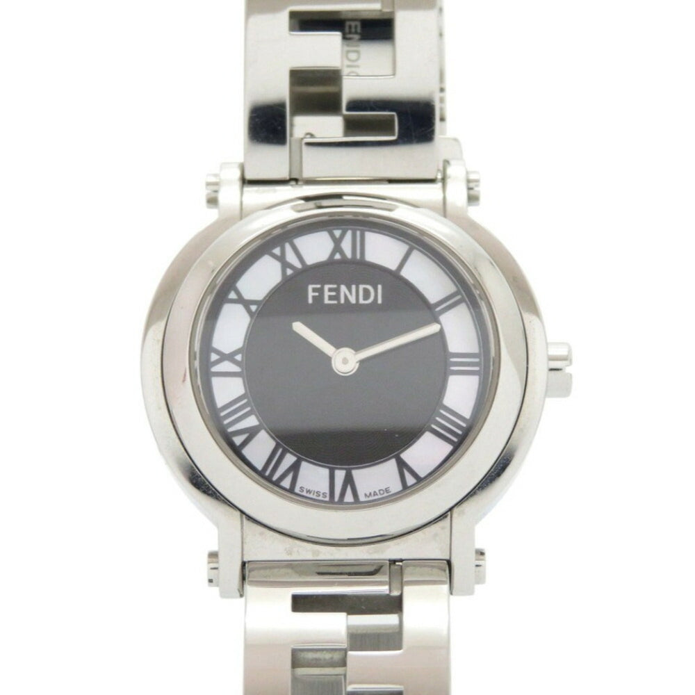 Fendi 6100L Caredro Shell Stainless Steel Black Quartz Watch with Dial 0556FENDI — Good