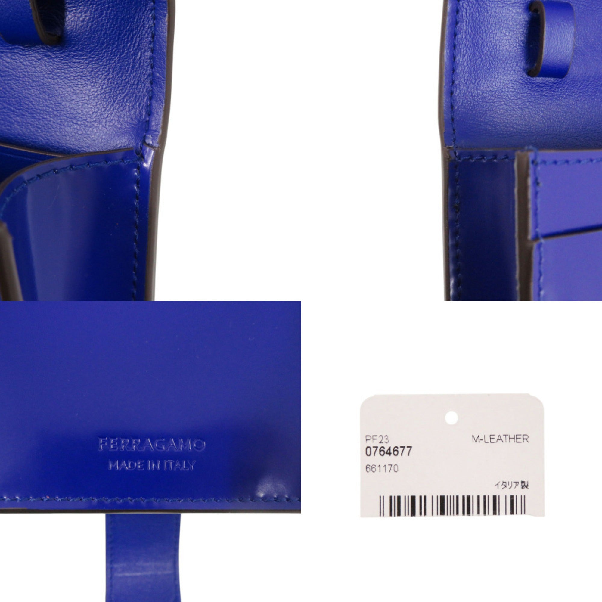 Salvatore Ferragamo Gancini Leather Blue Shoulder Bag 1437 — Like New