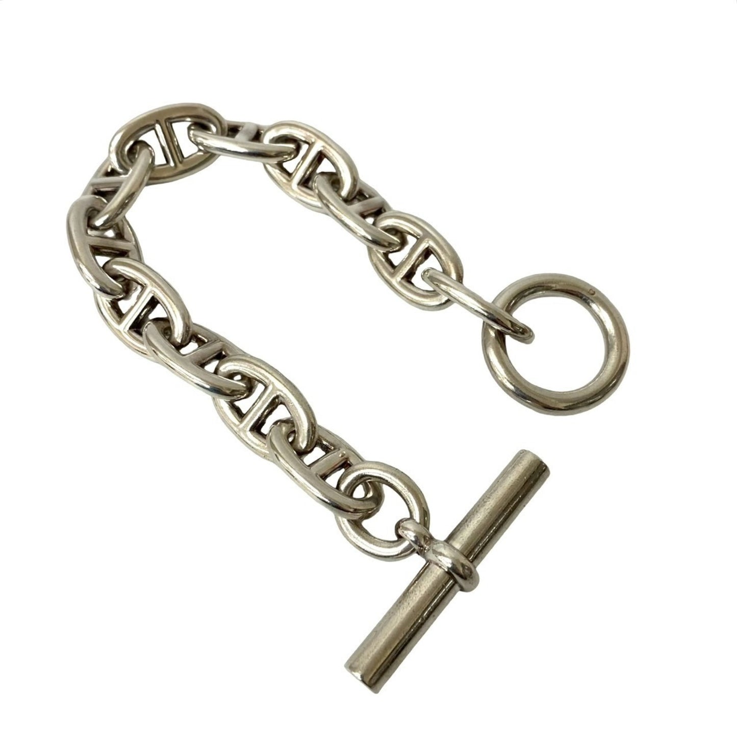 HERMES Chaine d'Ancre TGM 12-link Silver 925 Chain Bracelet Bangle 21793