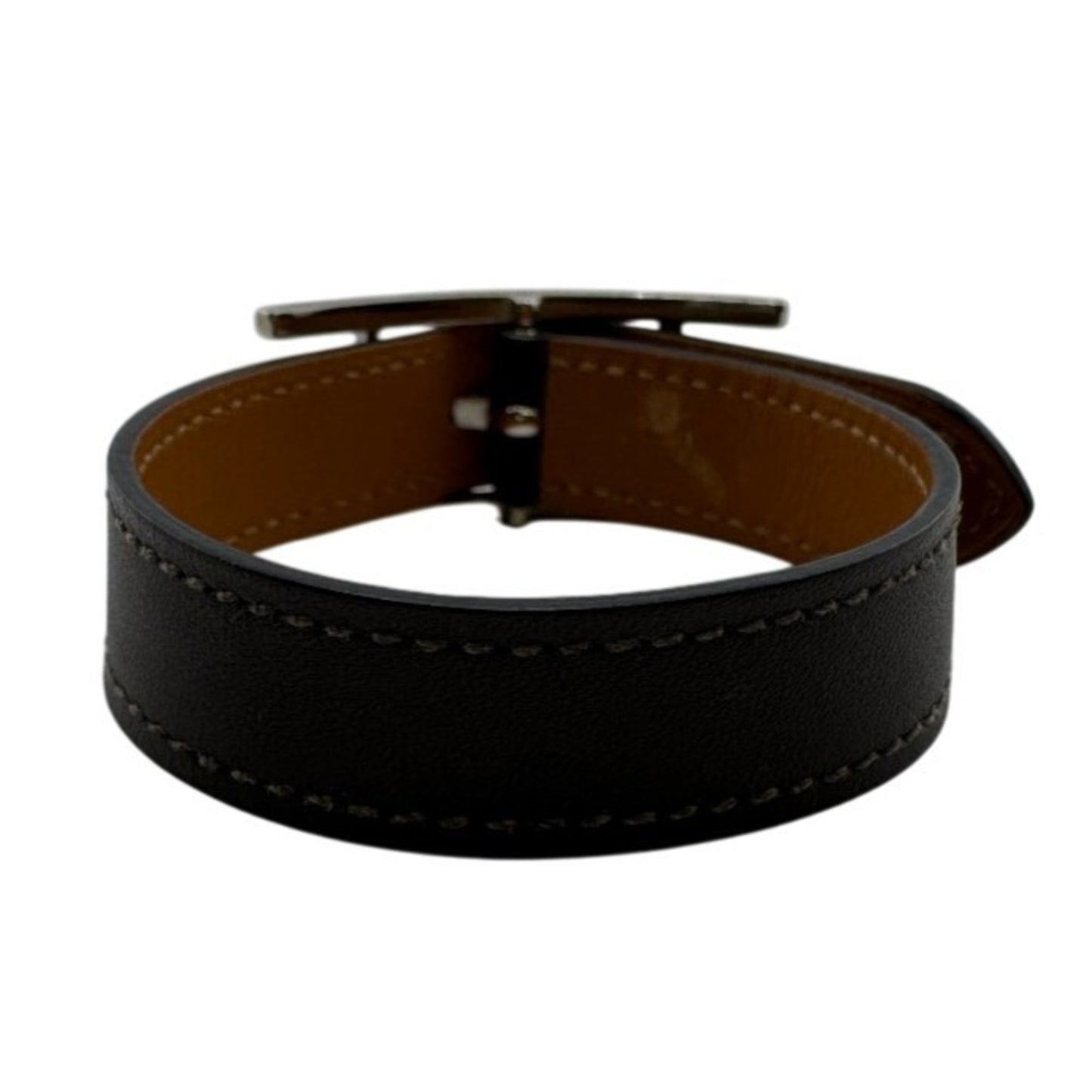 HERMES Double Tour B'api Bracelet/Ankle Bangle Brown Unisex