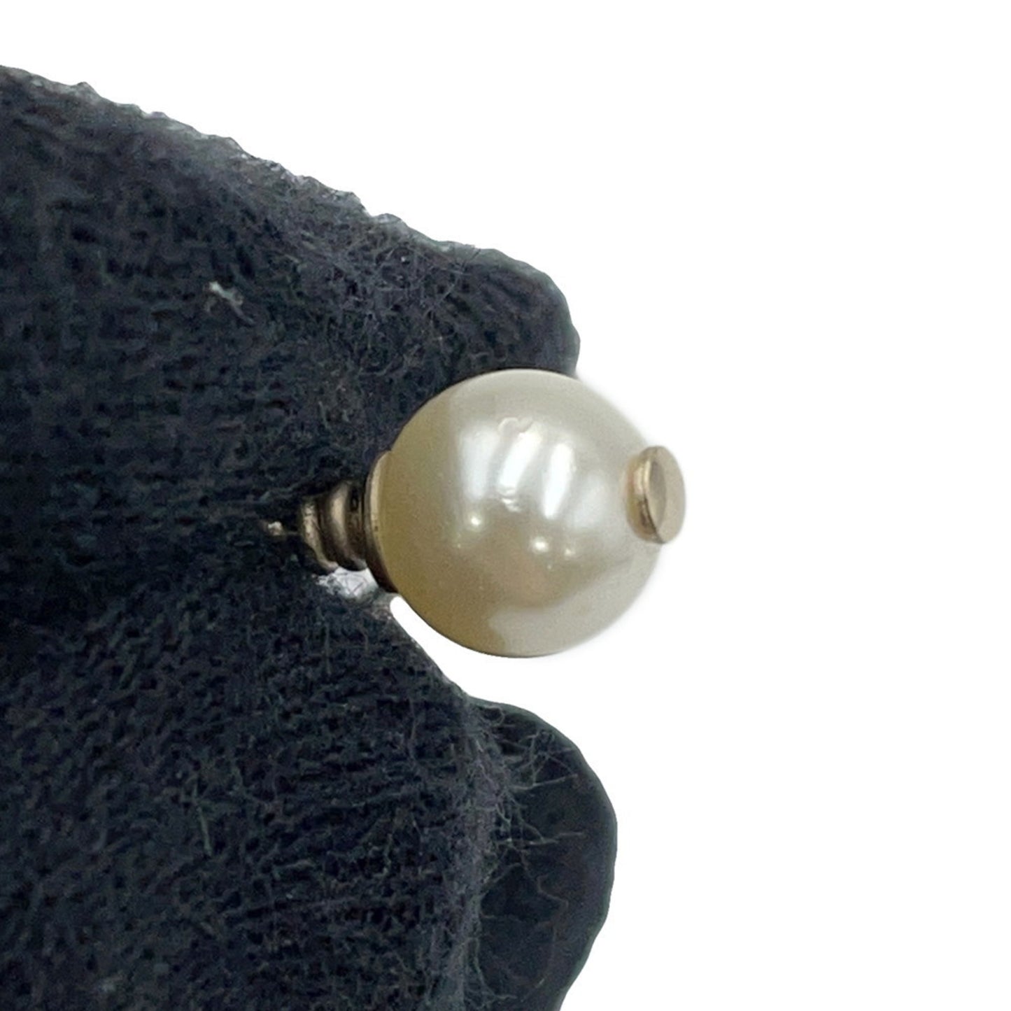 CHANEL Coco Mark Swing Perfume Bottle Heart Faux Pearl Metal Earrings B18B