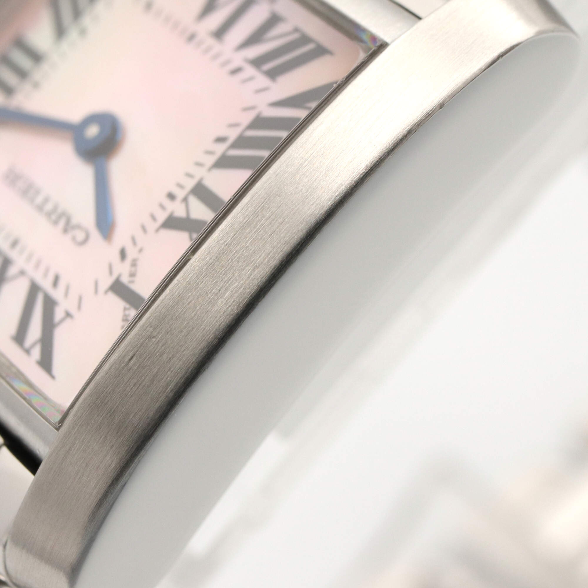Cartier Tank Française SM Watch, Stainless Steel, Ladies, Pink/Pink Shell, W51028Q3 — Very Good