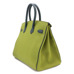 Hermes Birkin 35 Personal SPO Togo Pistachio Blue Orage Handbag □Q Stamp Gold Hardware — New - Store Return