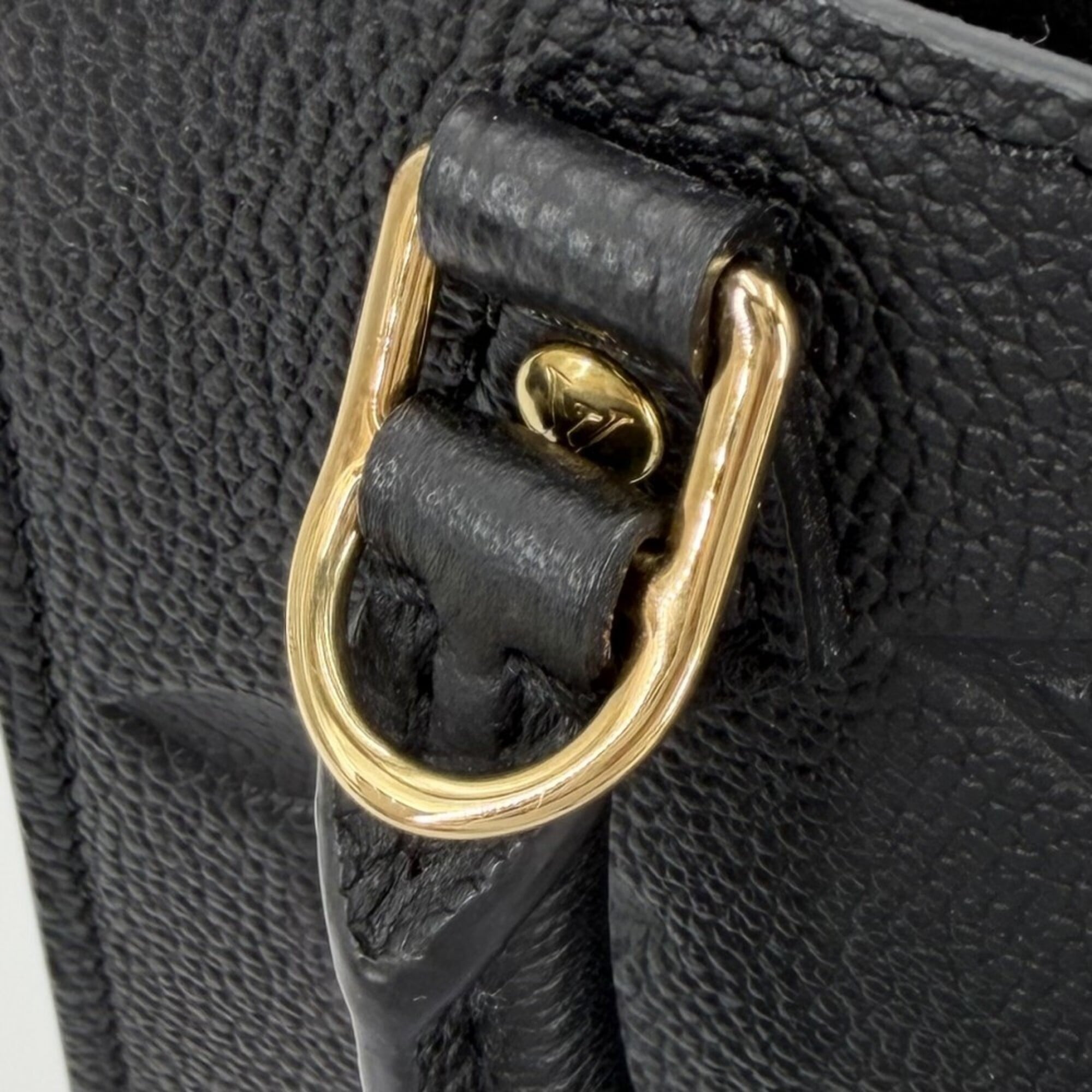 Louis Vuitton Women's Monogram Empreinte Petite Sac Plat Mini Shoulder Bag, Handbag, Crossbody Pouch, Black, LOUIS VUITTON M81417 Noir Gold Hardware — Like New