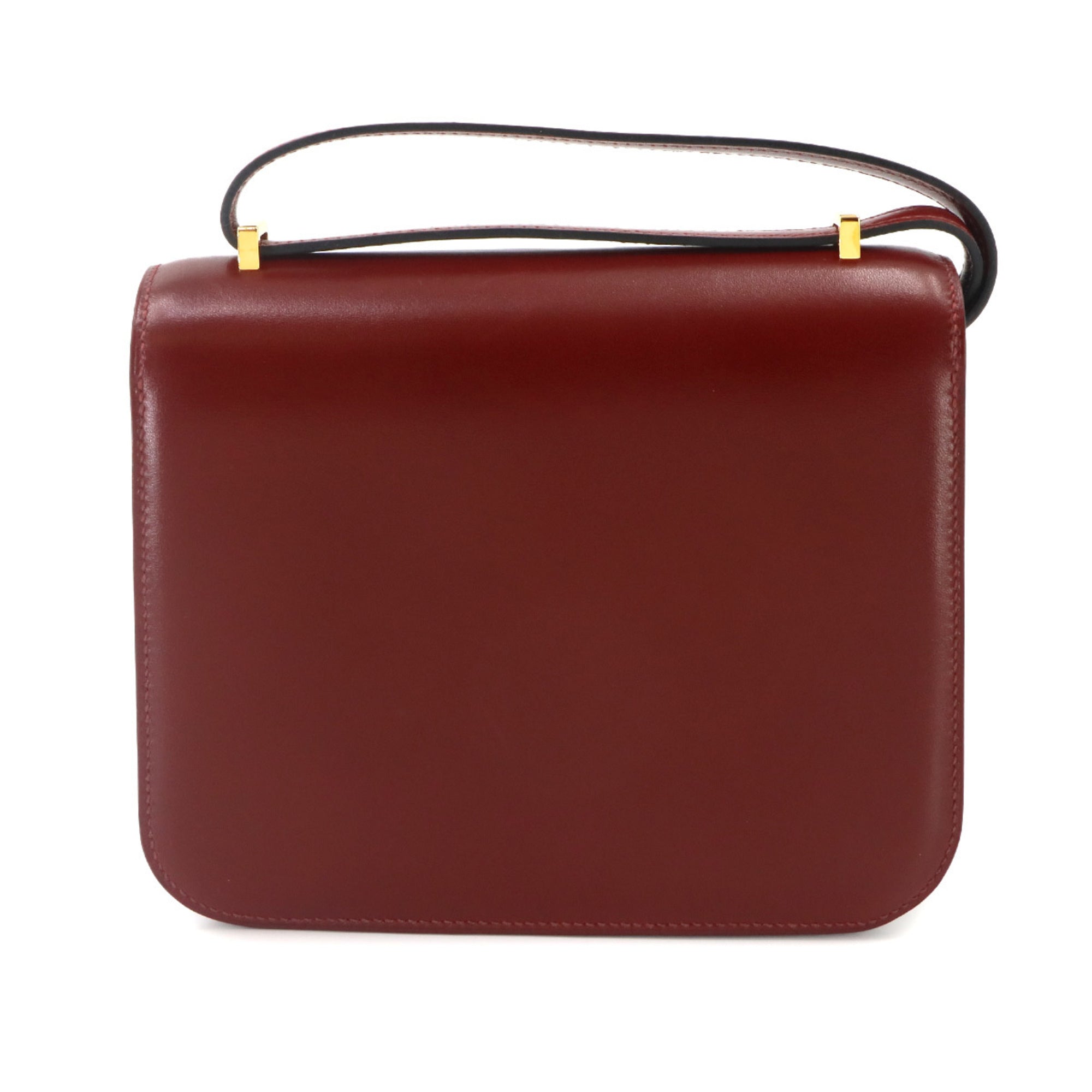 Hermes Constance 3 Mini 18 Shoulder Handbag, Box Calf Leather, Rouge H, Gold Hardware — Like New