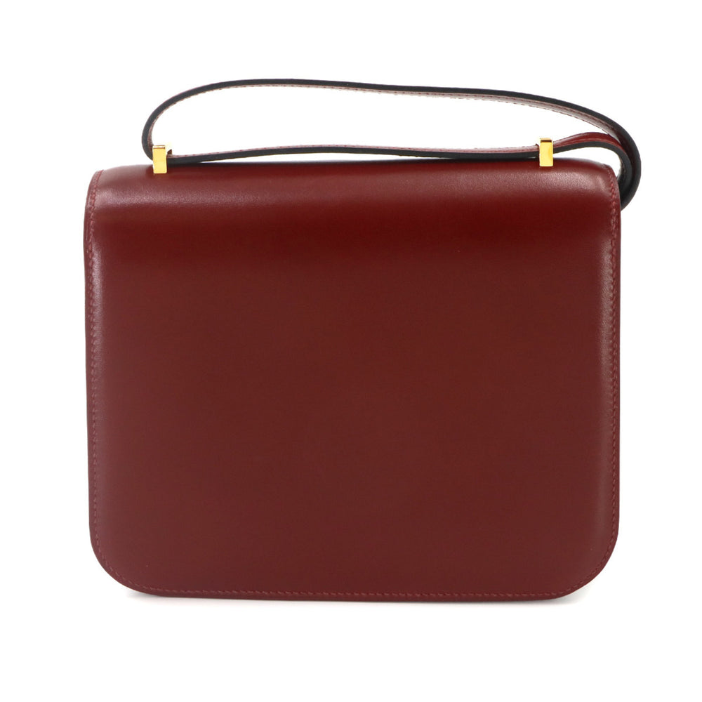 Hermes Constance 3 Mini 18 Shoulder Handbag, Box Calf Leather, Rouge H, Gold Hardware — Like New