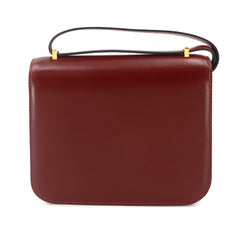 Hermes Constance 3 Mini 18 Shoulder Handbag, Box Calf Leather, Rouge H, Gold Hardware — Like New