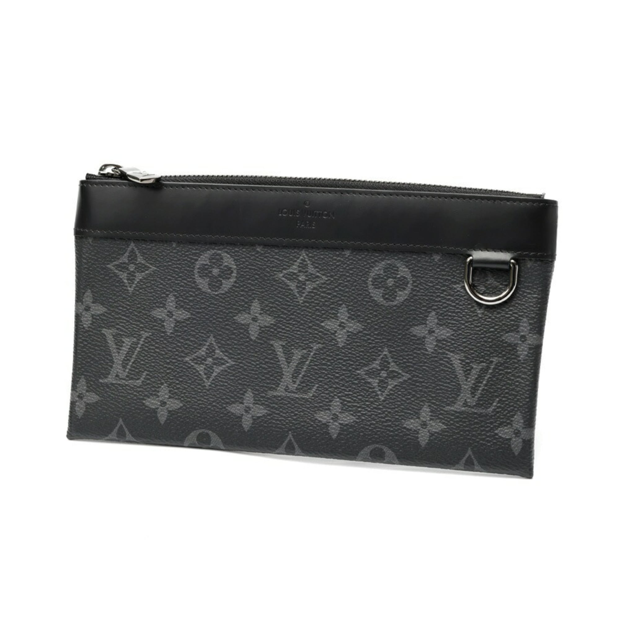 Louis Vuitton Discovery PM Pouch M44323, Monogram Eclipse, Black — Like New