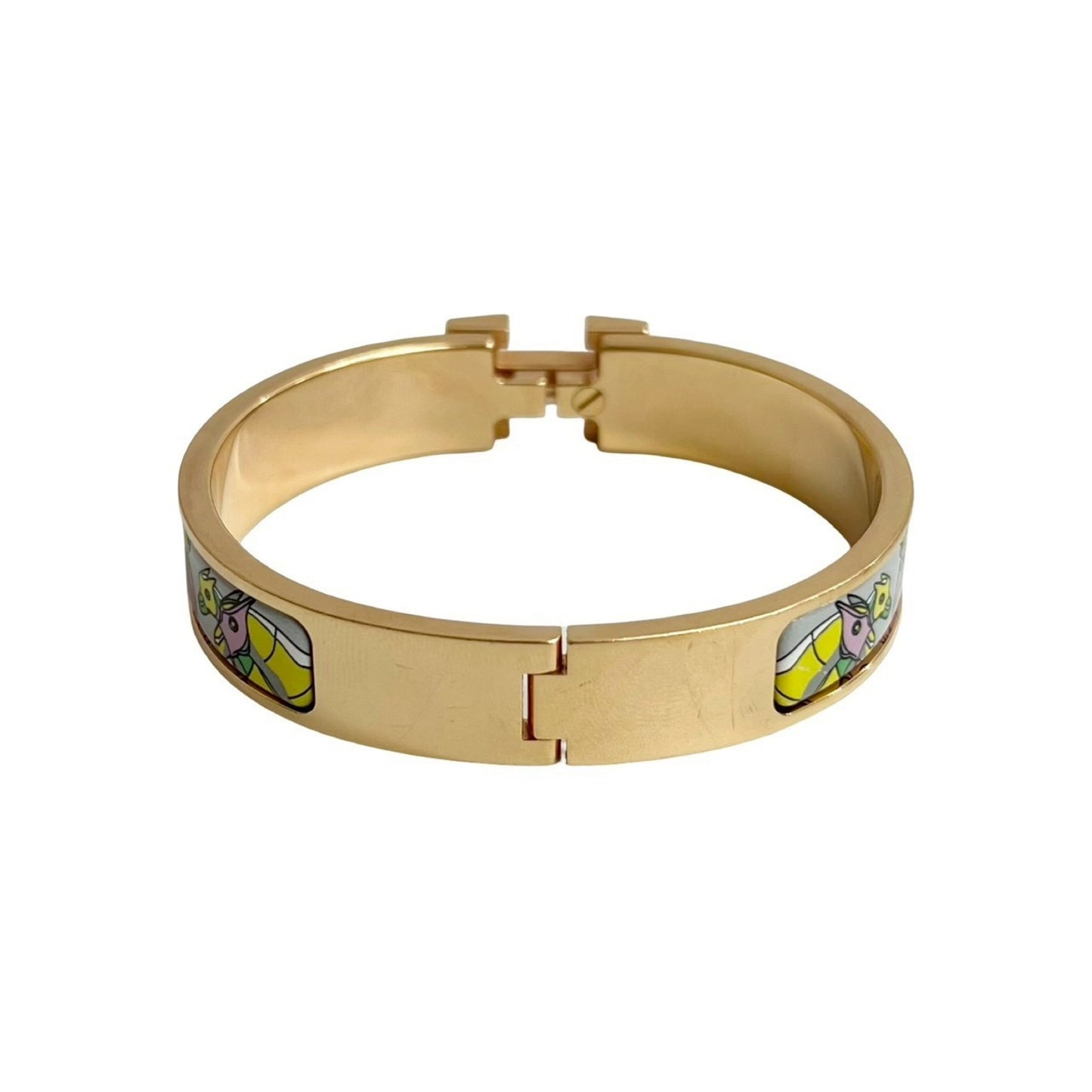HERMES Click H Bracelet Bangle Accessory for Women, Gold Multicolor, 16550