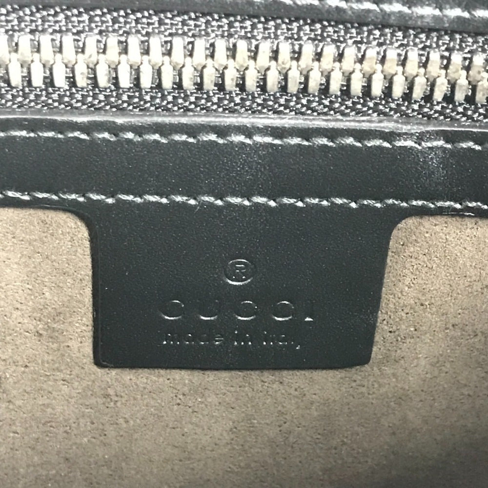 GUCCI 429004 Guccissima GG Logo Crossbody Bag 2-Way Clutch Shoulder Shima Leather Men's Black Like New — Like New