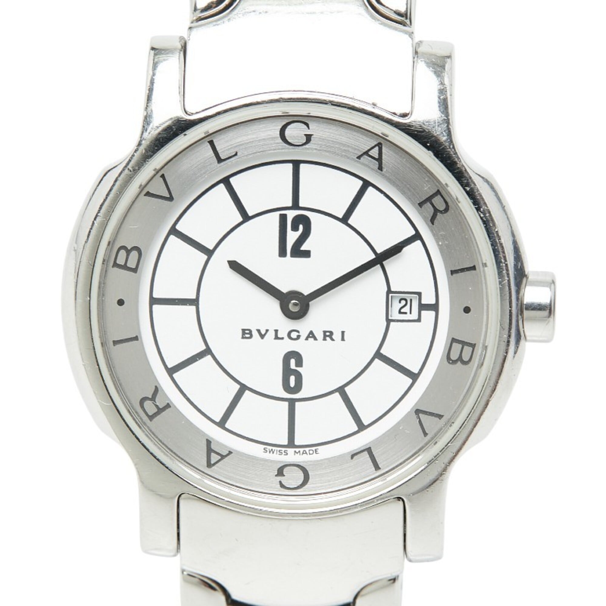 Bulgari Solotempo ST29S Quartz Watch, White Dial, Stainless Steel, Women's, BVLGARI — Good