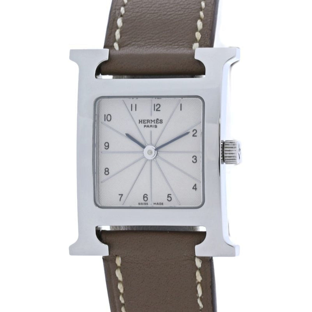 HERMES H-Watch HH1.210.260 WW18 Women's Watch Stainless Steel x Cowhide Leather 40556 — Very Good