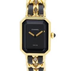 CHANEL Premiere Women's Watch, Size M, H0001 483011002, Gold Plated (GP) x Leather Strap, 130521 — Good