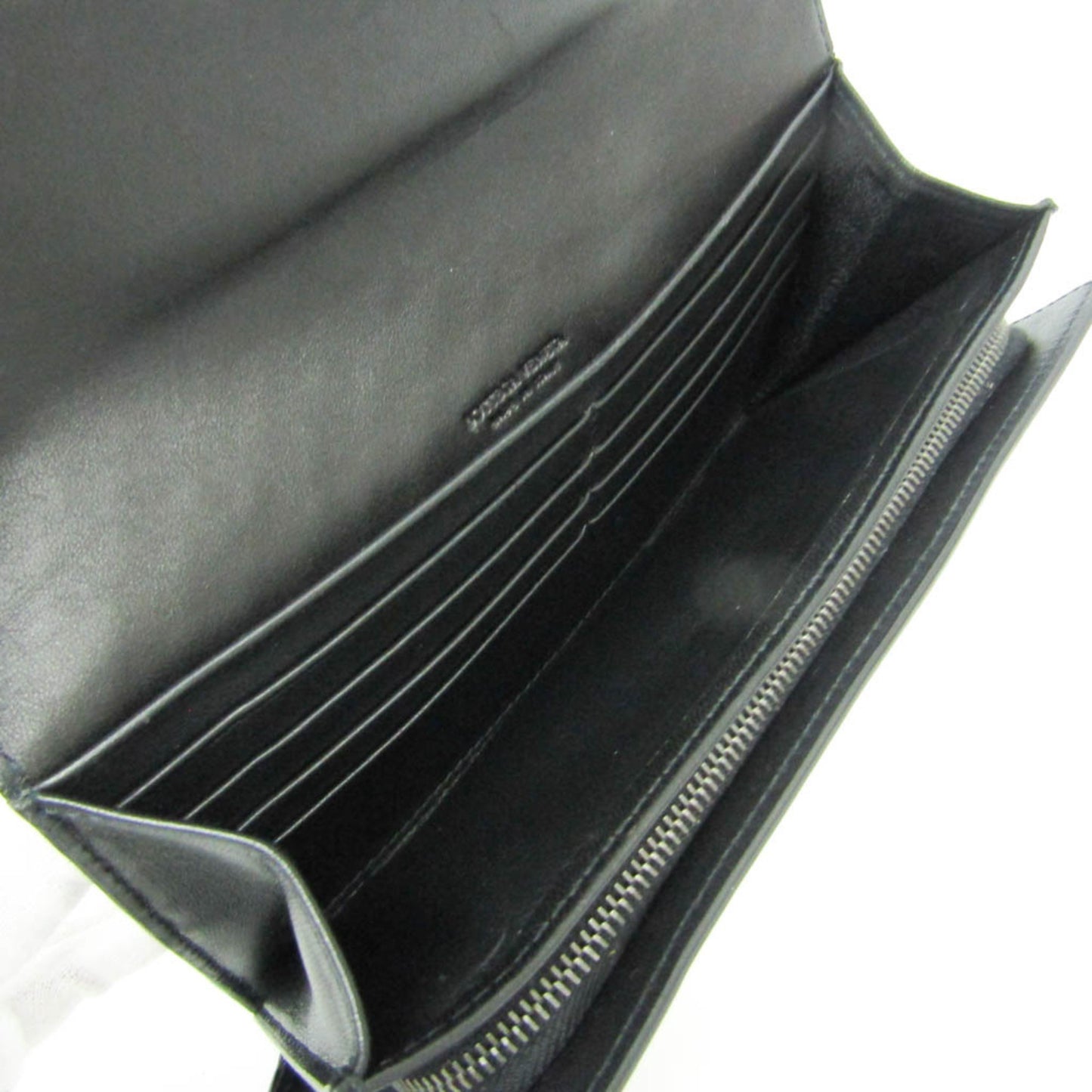 Bottega Veneta Intrecciato Men,Women Leather Long Wallet (bi-fold) Black,White