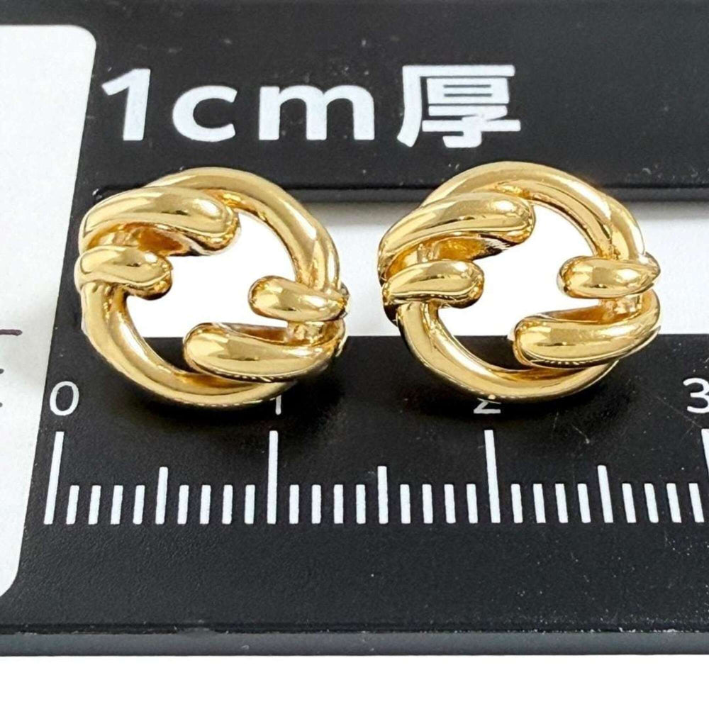 Fendi Women's Filo Stud Earrings, Gold — Like New