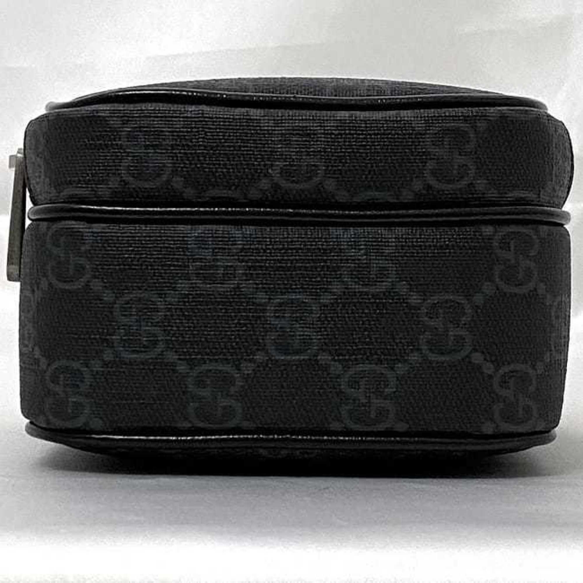 Gucci Shoulder Bag f-21810 Black Interlocking 672952 92TCN 1000U PVC Leather 0416 GUCCI Pochette Crossbody GG Supreme Unisex Women Men — Like New
