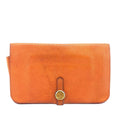 HERMES Dogon GM long wallet, orange, women's