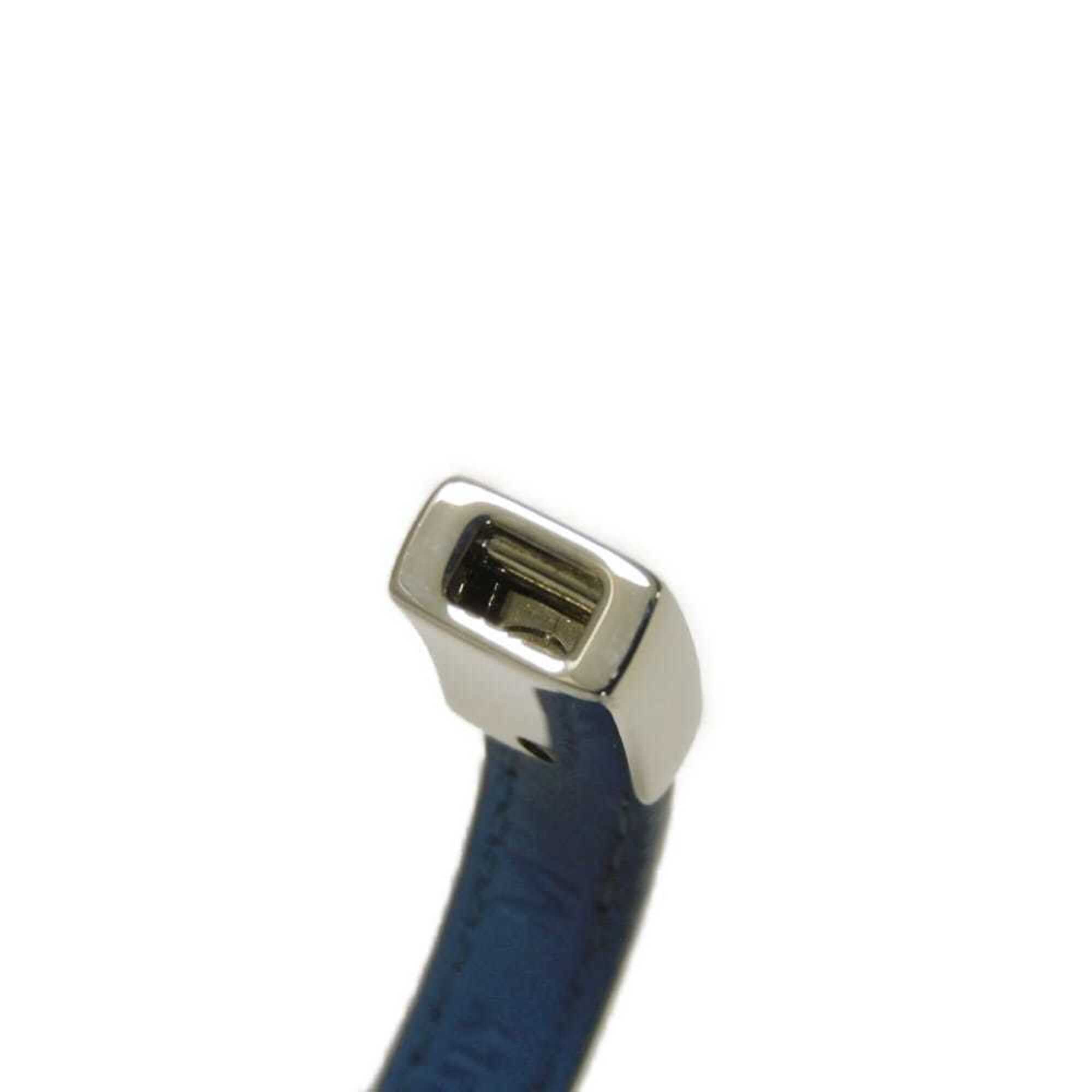 Prada Saffiano Bracelet, Size M, Enamel Blue, Silver Triangle Logo, Avio 2IB289 053 F0154, Men's/Women's — Like New