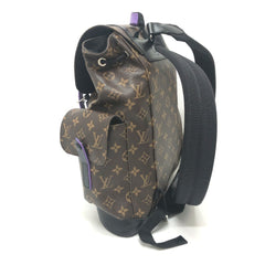 LOUIS VUITTON M46247 Monogram Macassar Christopher PM Backpack Bag Rucksack Canvas Men's Violet Purple E-240821-1 — Like New